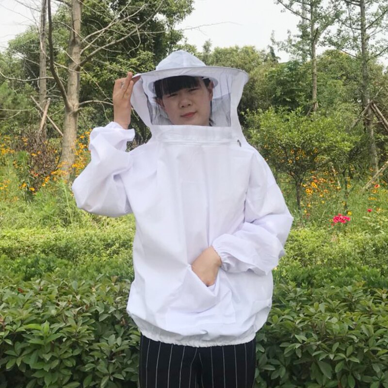 Vestuário branco para apicultura, roupa protetora adequada para altura de 150cm-180cm (sem calças), 1 peça