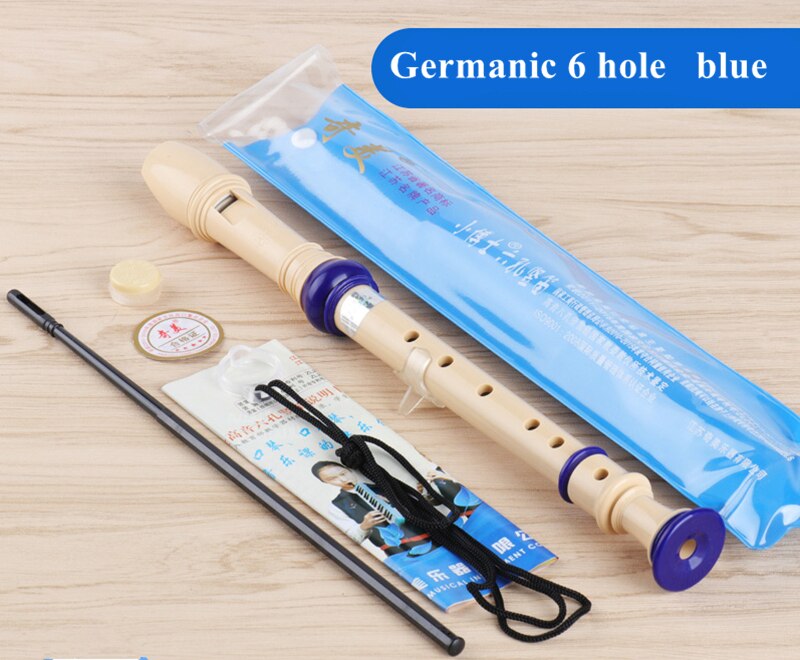 Chinese Recorder gaita 6/8 hole Soprano Germanic vertical flute C Key Music Instruments Clarinet flauta dulce funda flauta dulc: G 6 hole blue