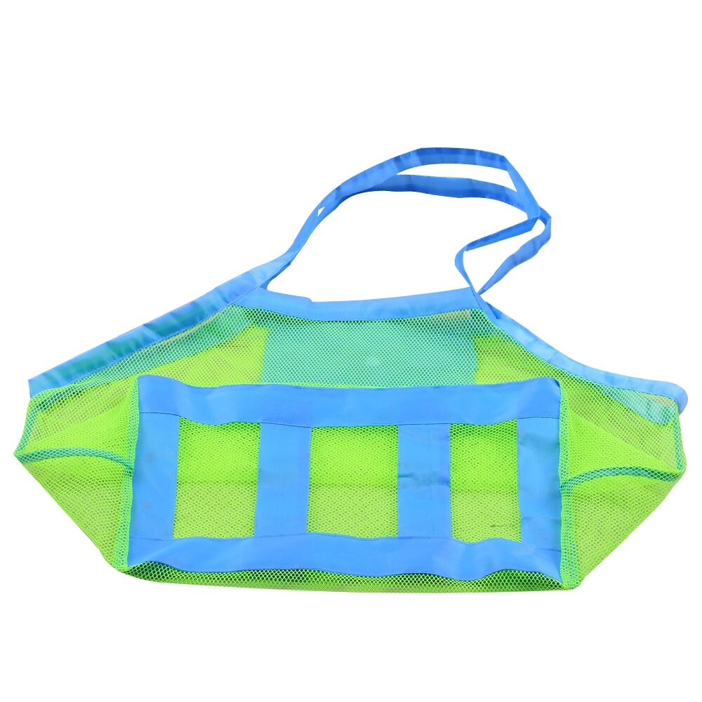 1pc sammenfoldelig strandtaske børn børn mesh opbevaringspose oxford klud strandlegetøjskurve opbevaringspose sand væk bære strandtasker