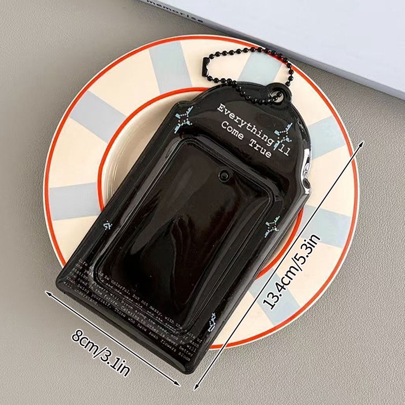 Portatarjetas de fotos de gato Y2K, soporte para sesión fotográfica Idol Kpop, llavero, mochila, colgante de exhibición, funda protectora para tarjeta de estudiante, álbum de fotos: Castaño