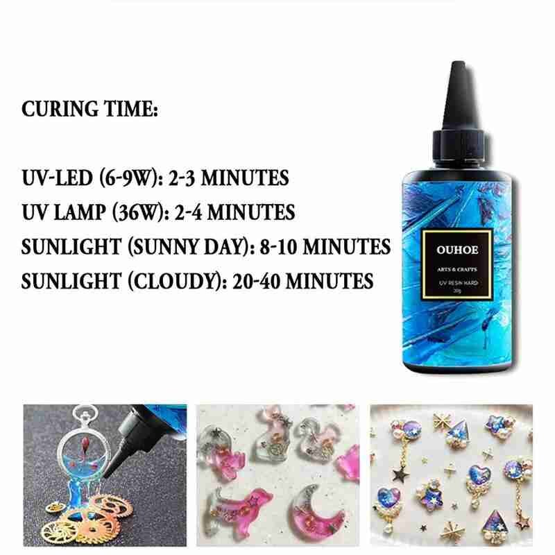 30g, 100g, 200g Acrylic Resin UV Resin Hard 200g Acrylic Craft Jewelry UV Mold Transparent H5E0
