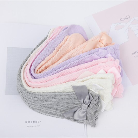 5 Paar/partij Baby Meisjes Sokken Kniehoge Met Bows Prinses Sokken Meisje Schattige Baby Sokken Lange Buis Kids Kind Booties verticale Dragen
