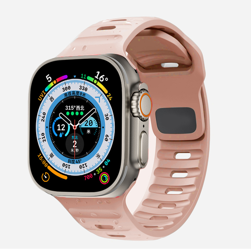 Siliconen Band Voor Apple Horlogeband 49Mm 44Mm 45Mm 40Mm 41Mm 49 Sport Correa Horlogeband Iwatch Serises 8 7 6 5 Se Ultra: Licht Roze Wit / 19mm