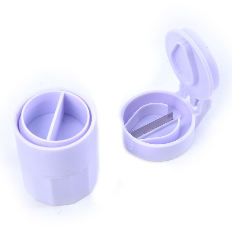 1PCS Multifunction Pill Crusher Grinder Tablets Pills Crush Grind Powder Storage Box Cutter Portable Tablet Crusher Grinder: Gray