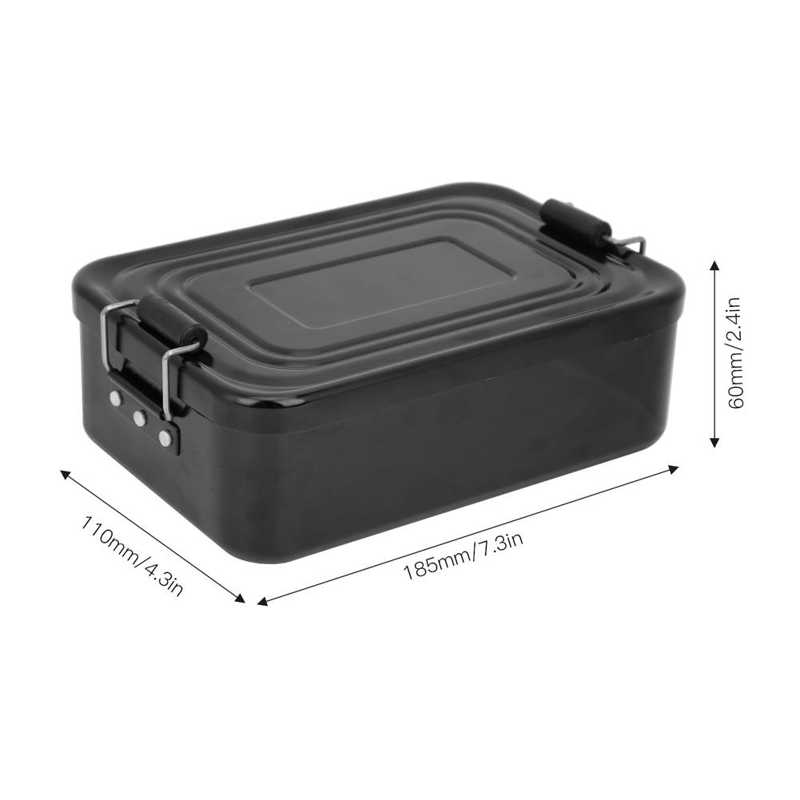 Portable Bento Box Aluminum Rectangular Lunch Box Bento Outdoor Travelling Camping Picnic Tableware
