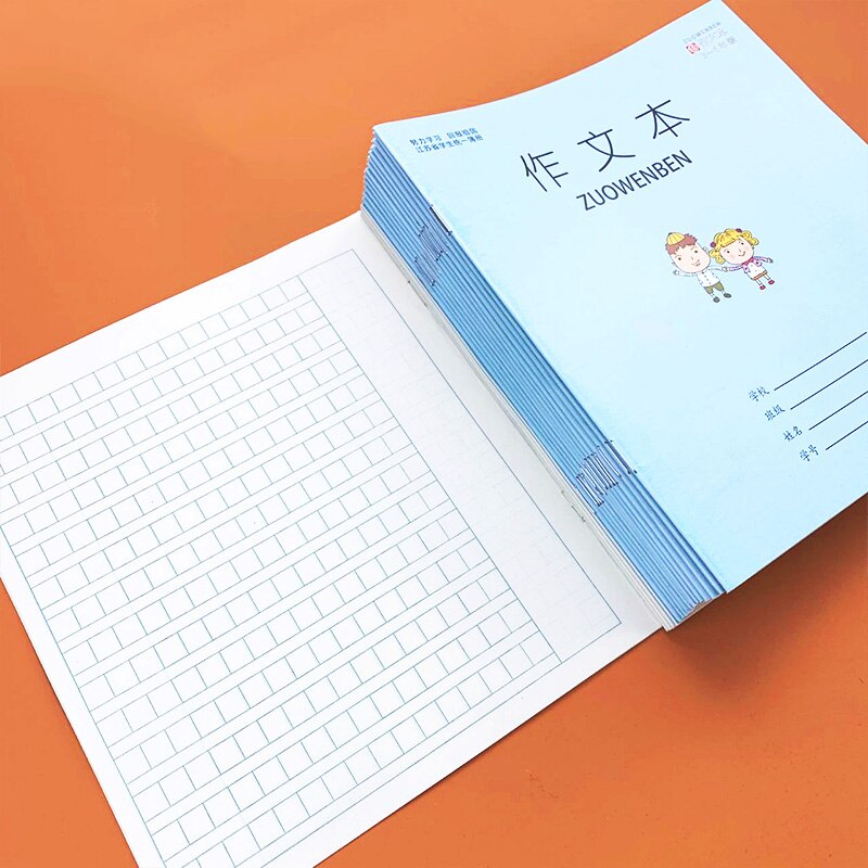 Klass ett och klass två grundskolelever enhetliga läxor kinesisk matematik pinyin fält karaktär övning ordbok: 20 kompositionböcker