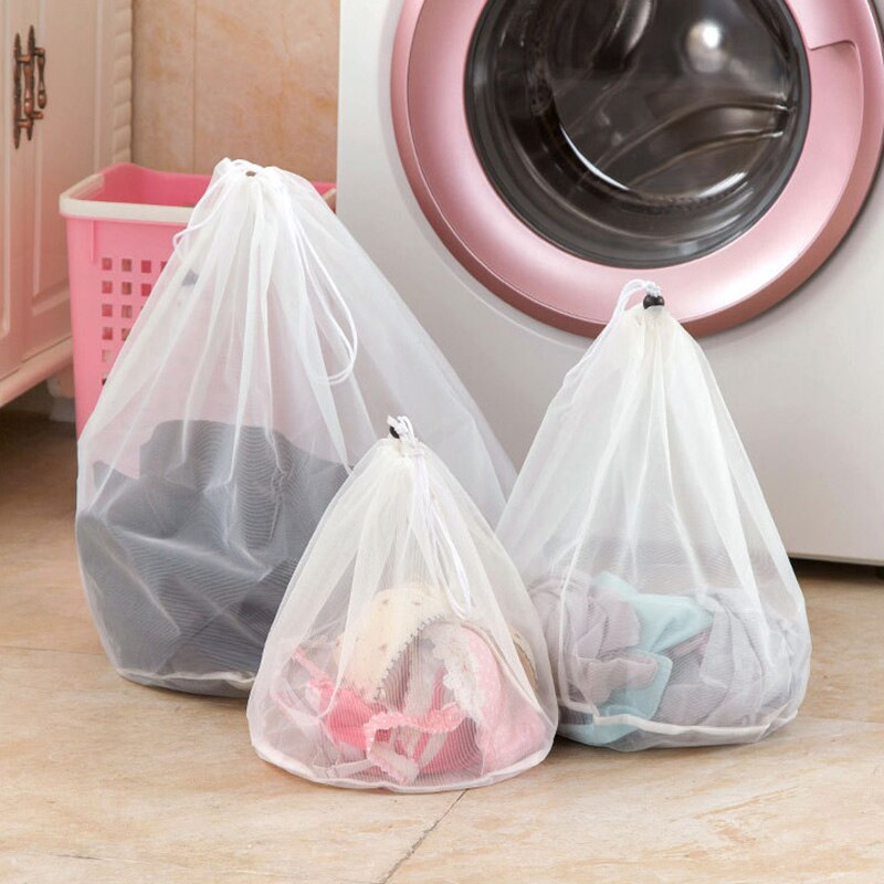 3 stk / sæt løbebånd vaskemaskine vaskeposer fin mesh bh nylon vaskeposer undertøj dække