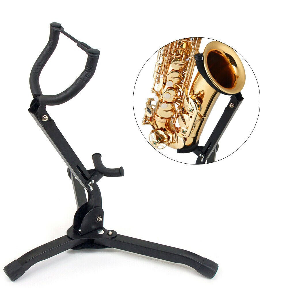 Folding Alto Saxophone Stand Sax Tenor Saxophone Stand Holder Tripod Portable Foldable Adjustable Woodwind Instruments Accessory