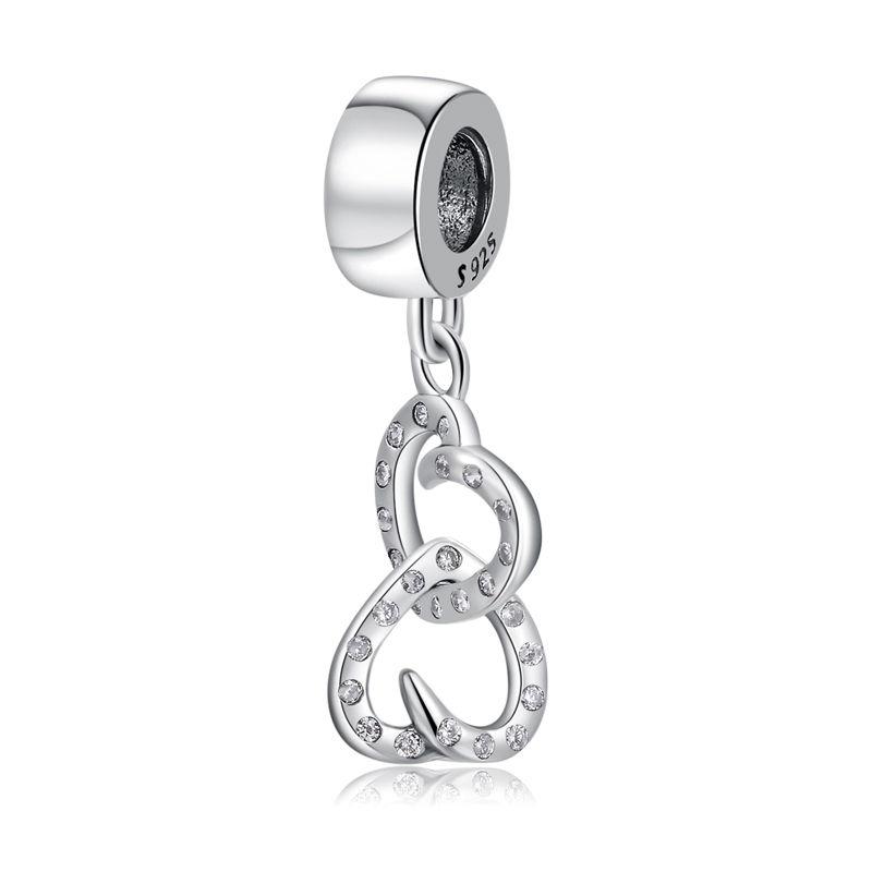 Misura originale europeo braccialetto d&#39;argento perline gioielli in argento sterlina 925 fascino CZ anello nuziale distanziatore perline per le donne: PD0029