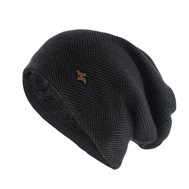 Xiaomi mijia vinter varm hatt for kvinner menn strikket casual beanies skullies pluss fløyel tykkere hatter utendørs sykling ski cap: Svart