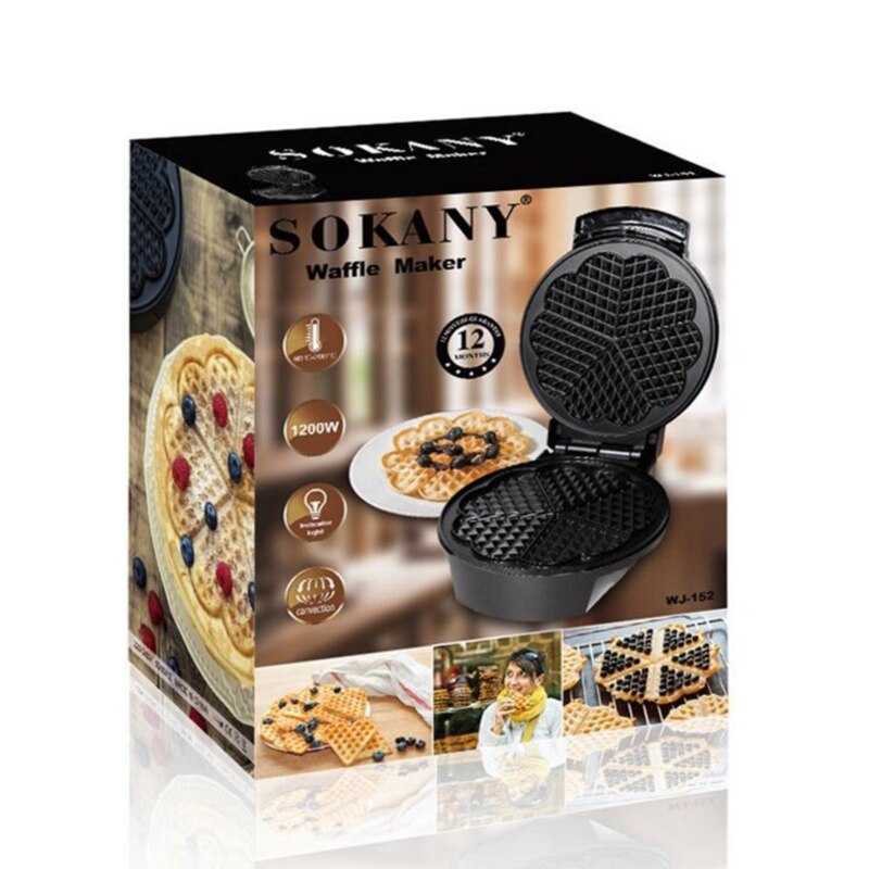 Household Double-sided Waffle Maker Muffin Cake Automatic Baking Machine Kitchen DIY Plum-shape Bread Muffin Plate Mold