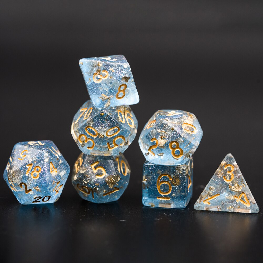 7 Stks/set Goudfolie Dnd Dobbelstenen D & D Dobbelstenen D4 D6 D8 D10 D % D12 D20 Polyhedral Games dobbelstenen Set Voor Mtg Rpg