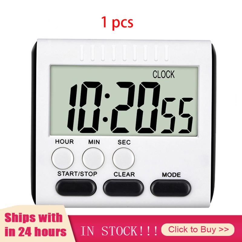 Digital Screen Kitchen Timer Large Display Digital Timer Square Cooking Count Up Countdown Alarm Clock Sleep Stopwatch Clock