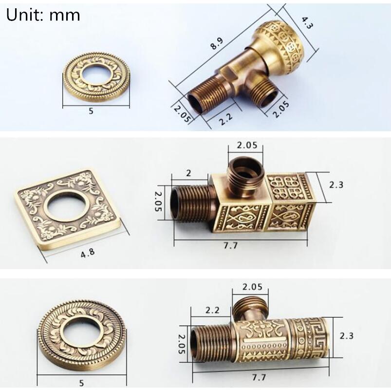 Gouden Hoek Kleppen G1/2x1/2 Keuken Badkamer Accessoires Messing Hoek Valve Voor Wc Wasbak water Afsluiter Wc
