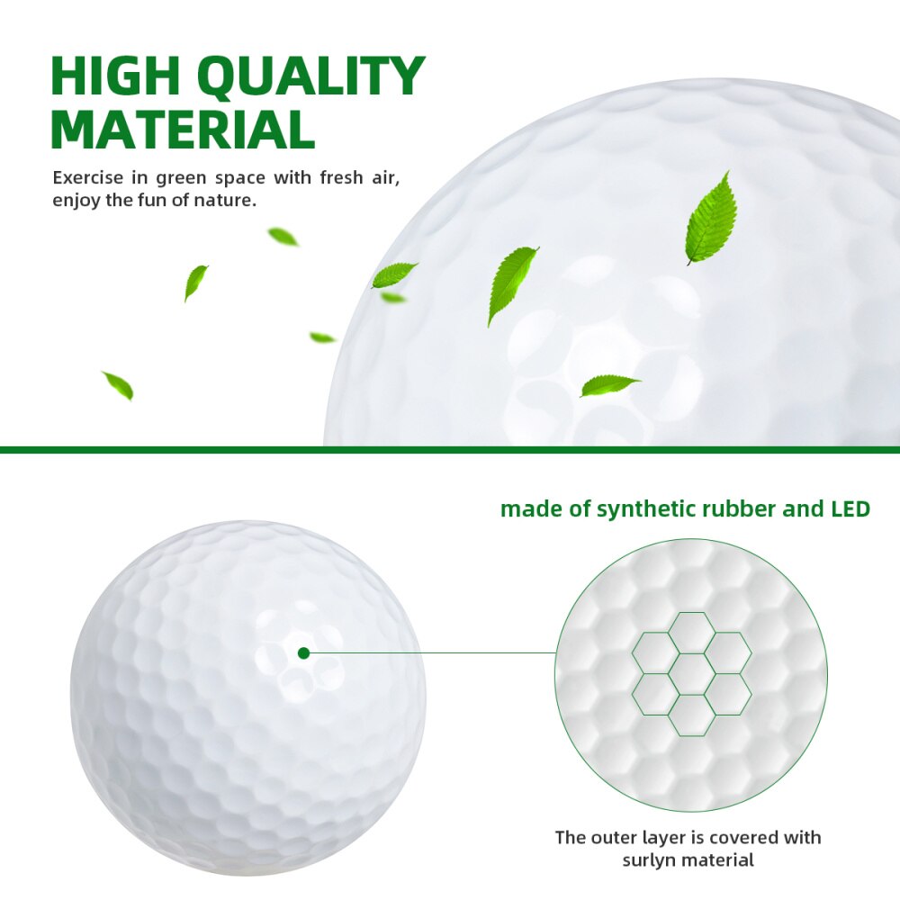 Balles de Golf de nuit de 3 pièces balles de Golf lumineuses de éclairage LED