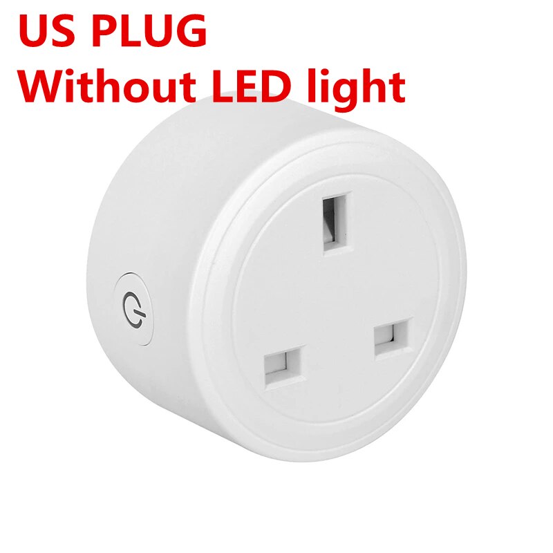 Wifi Smart Plug Outlet Draadloze Stopcontact Smart Leven Tuya App Afstandsbediening Werk Met Alexa Google Thuis Geen Hub nodig Eu: NO LED US PLUG 10A
