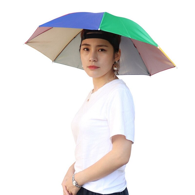 69cm Folding Umbrella Hat Cap Women Men Umbrella Fishing Hiking Golf Beach Headwear Handsfree Umbrella for Outdoor Sports: HP