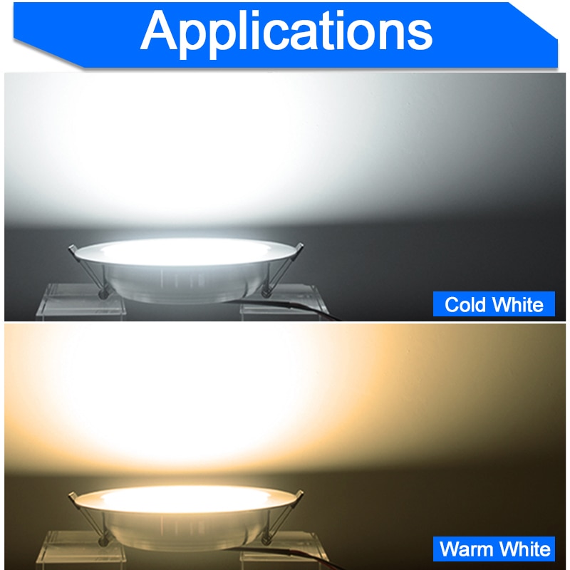 Spot lumineux circulaire encastrable Ultra fin, lumière blanche argentée, 5W 9W 15W 18W, AC 110V 220V, 12W