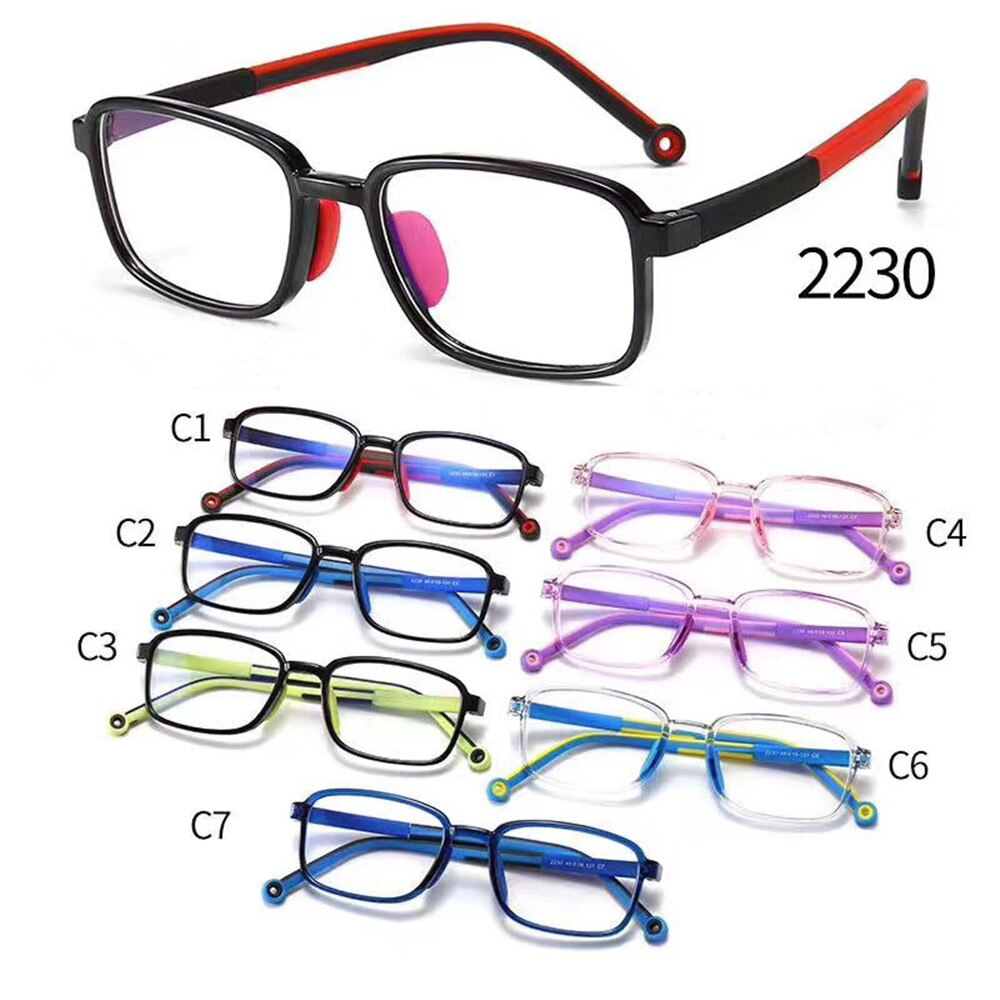 Montura de gafas ópticas para niños, lentes de ordenador con protección contra la radiación, con bloqueo de luz, gafas de lectura: 2230 (Note color)