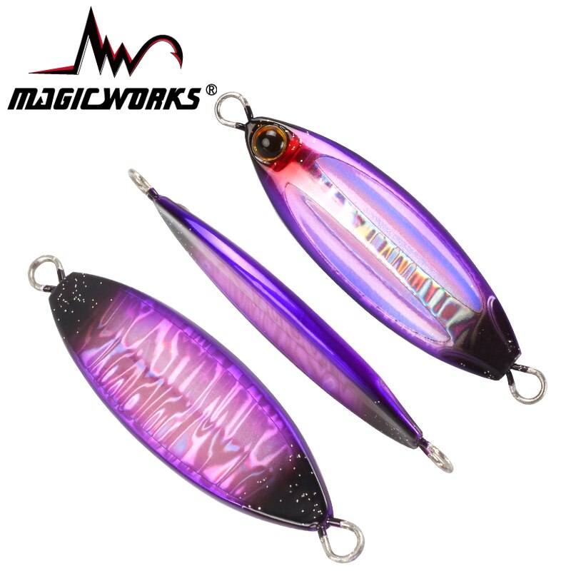 Señuelo de pesca con plantilla lenta ovalada, trabajo mágico, cuchara de 28g/40g/60g, aparejos de pesca con cebo Artificial de Metal para orilla de agua salada