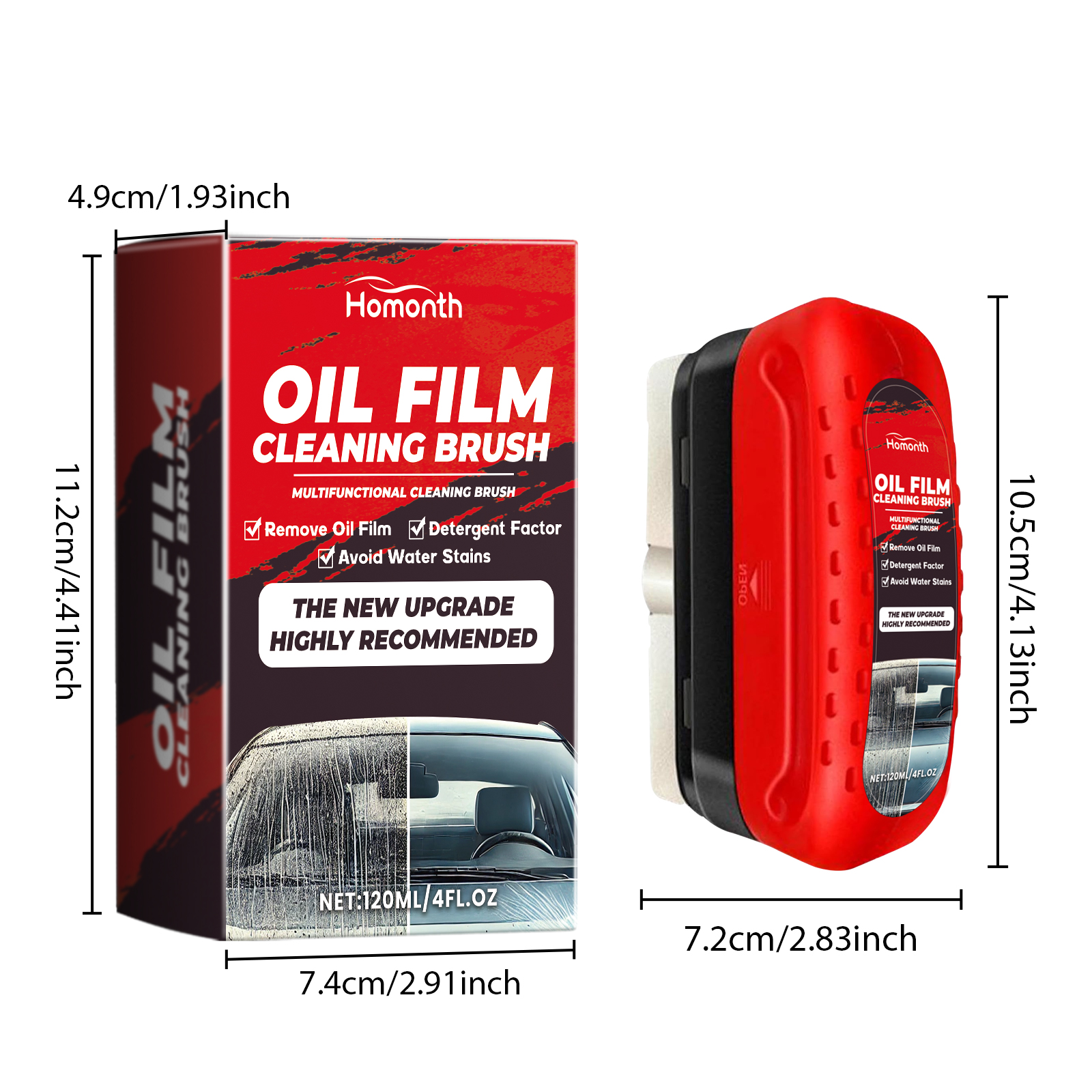 Automotive Car Oil Film Cleaning Brush Car Glass Oil Film Cleaner Windshield Cleaning Polishing Care Maintenance Brush