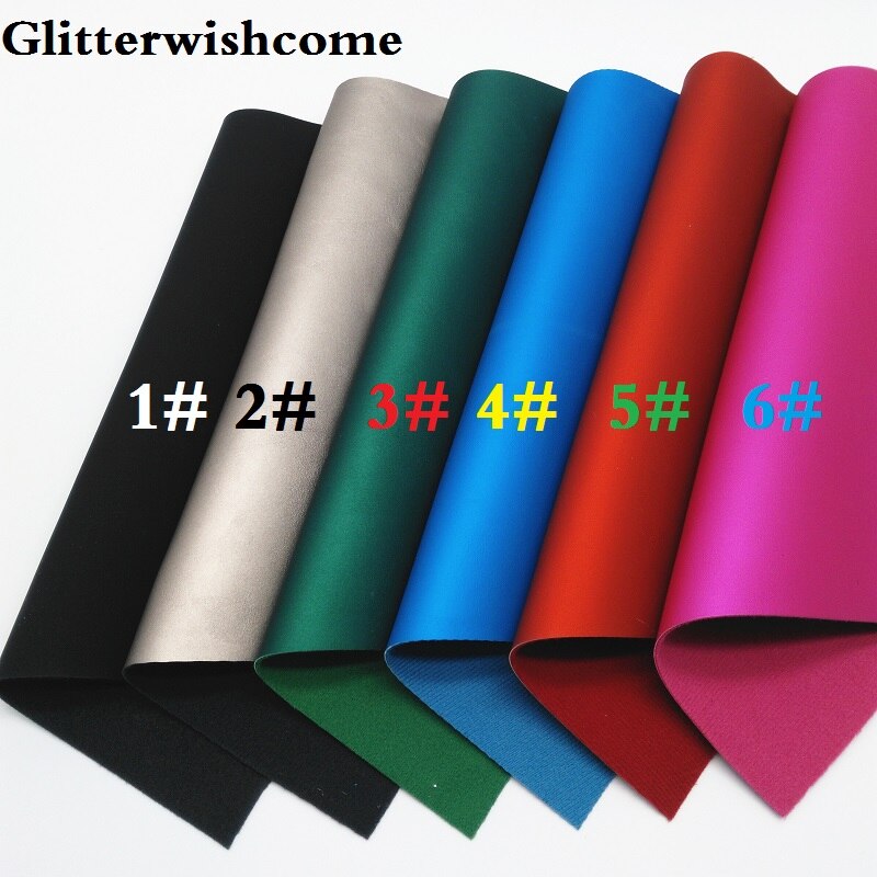 Glitterwishcome 30 x 134cm mini rulla synteettinen nahka, fluo metallinen sileä nahka kangasvinyyli jousille , gm015a