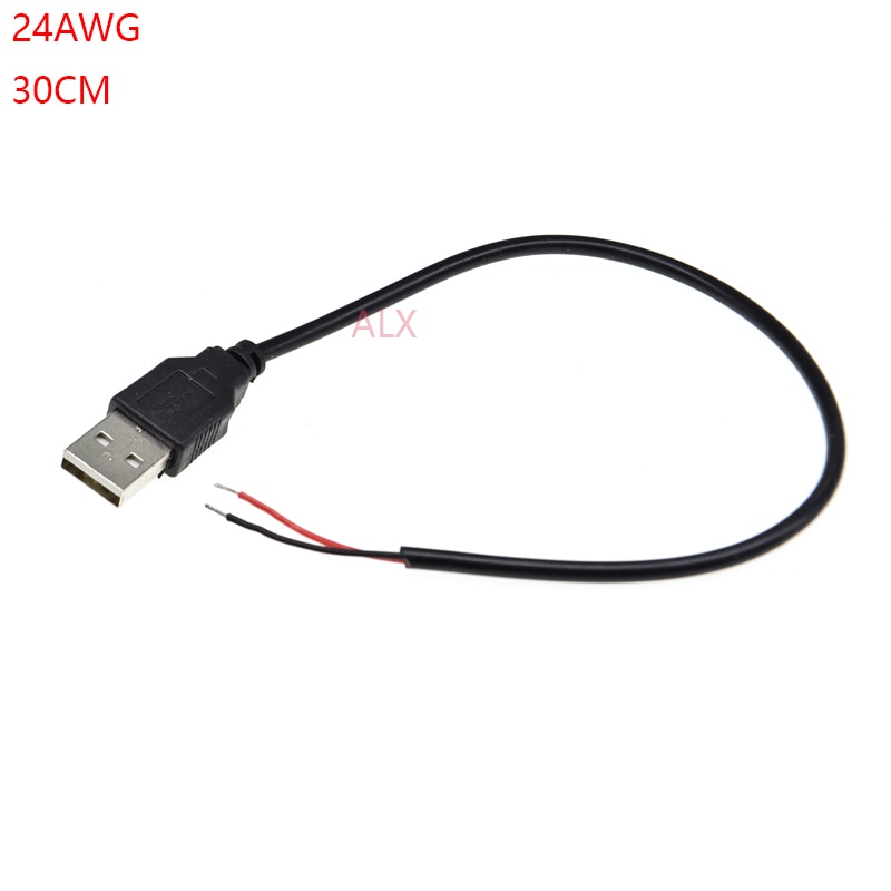 24AWG 30 Cm TYPE-A Usb Connector Met Draad 2PIN Diy Usb-kabel Opladen Lijn Voor Enkele Kleur 5050 3528 Flexibele led Strip Licht
