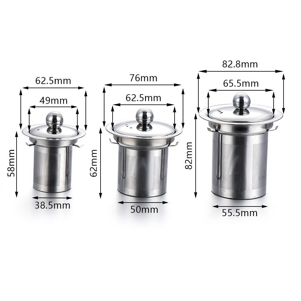 Reusable Stainless Steel Tea Strainer Mesh Infuser Basket Loose Tea Leaf Infusers Herb Filter for Mug Teapot Teaware S/M/L