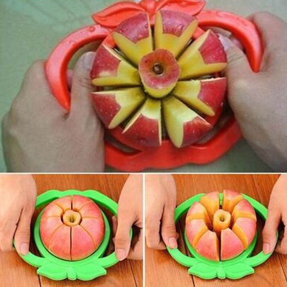 Willekeurige kleur appelsnijder plastic +roestvrij staal fruitsnijder multifunctionele roestvrijstalen raspsnijders appelapparaat