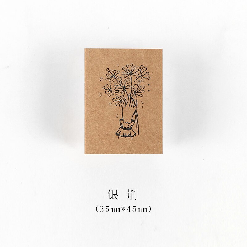 Xinaher vintage tulipan lilje bukett dekorasjonsstempel tre gummistempler for scrapbooking skrivesaker gjør-det-selv håndverk standard stempel: D