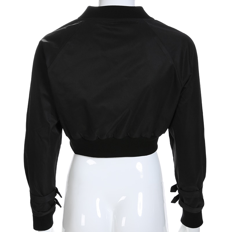HEYounGIRL Streetwear Schwarz Bomber Jacke Harajuku Crop Mäntel und Jacken Frauen Herbst Punk Kühle Weibliche Jacke Koreanische Stil