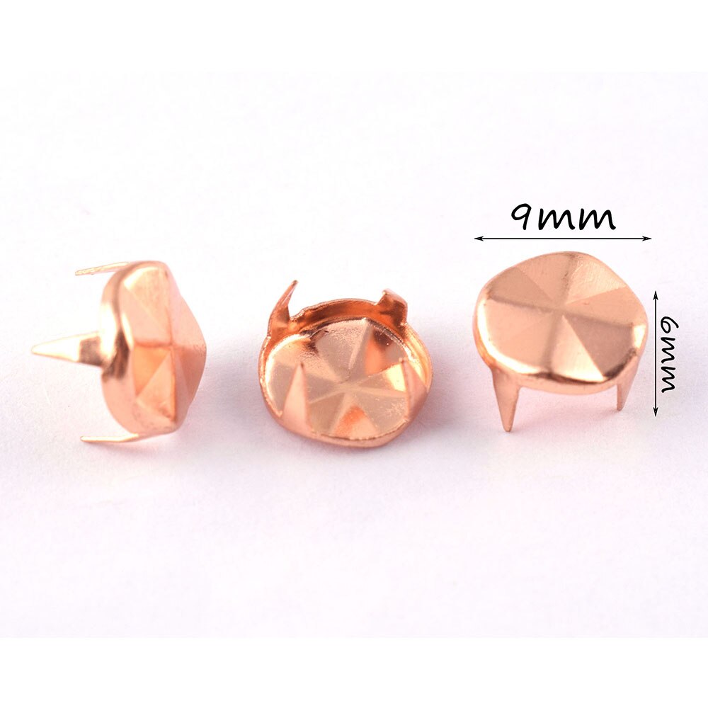 Remaches redondos de 9mm para uñas, tachuelas de cúpula redonda de 4 garras, tachuelas de Metal, bolso, cinturón, fabricación de artesanía de cuero
