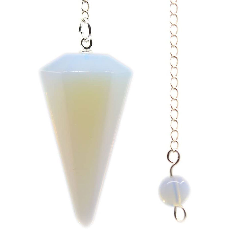 Pedra natural quartzo ágata pingente reiki cura cone ametista charme pêndulo pingentes para adivinhação radiestesia reiki cristais: Banhado a ródio