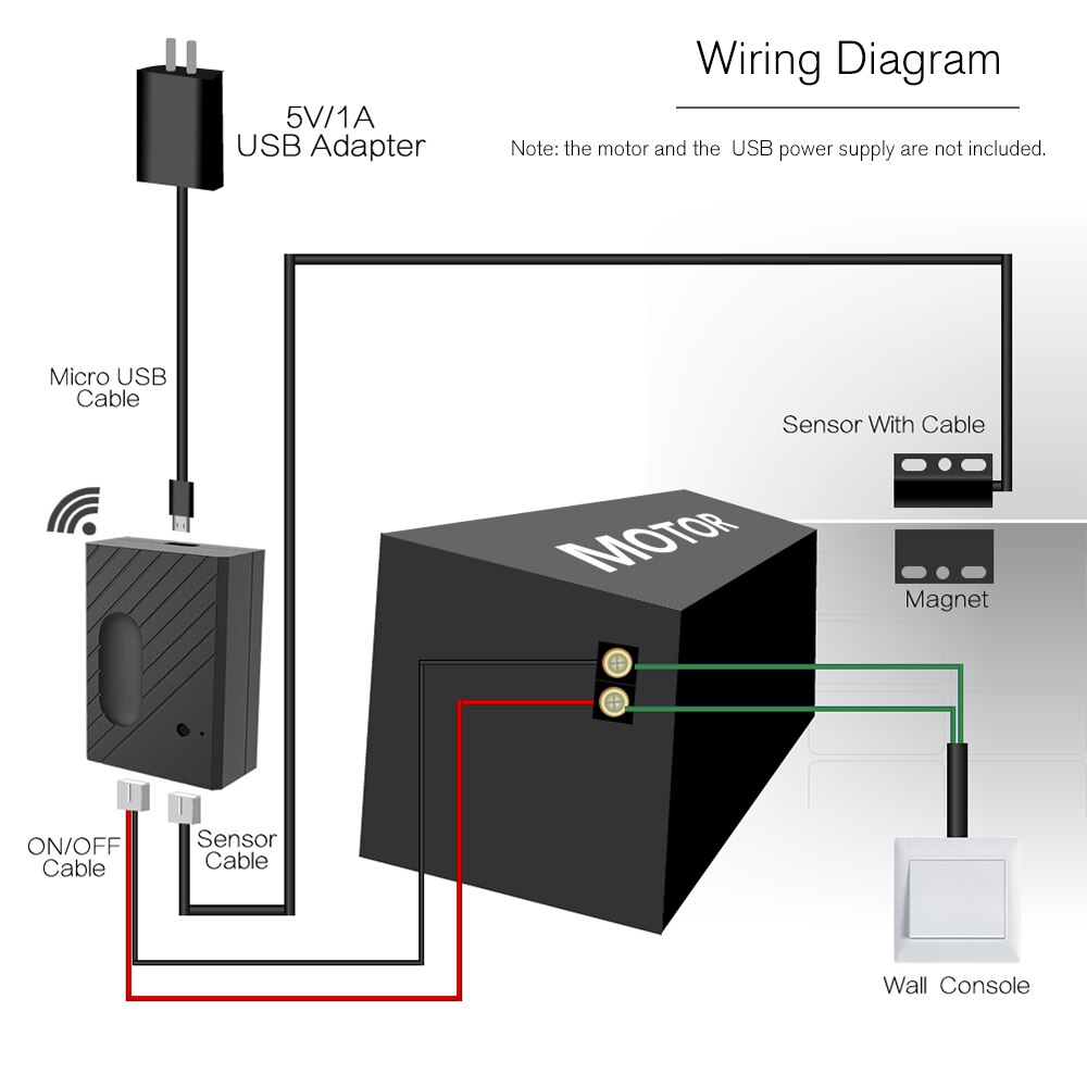 EACHEN WiFi Smart Switch Garage Door Controller Compatible Garage Door Opener Phone Remote Control Timing Function Voice Control