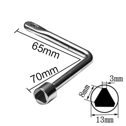 1PCS HSR/Metro Trains Triangle Key Lock Elevator Door Key Multifunction Electric Cabinet keys Universal Cross Key Trash Bin Key: Size G