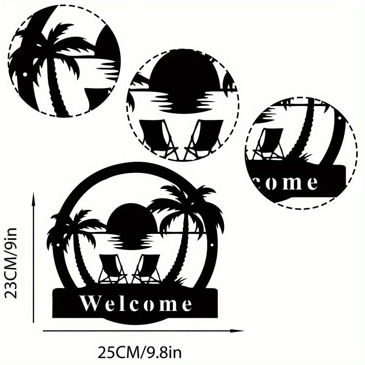 Buiten Palmbomen Metalen Bord, Metalen Palmbomen Teken, Veranda Decor, Familie Teken Voor Voordeur Achtertuin Bord Palm Boom Zwembad Bord