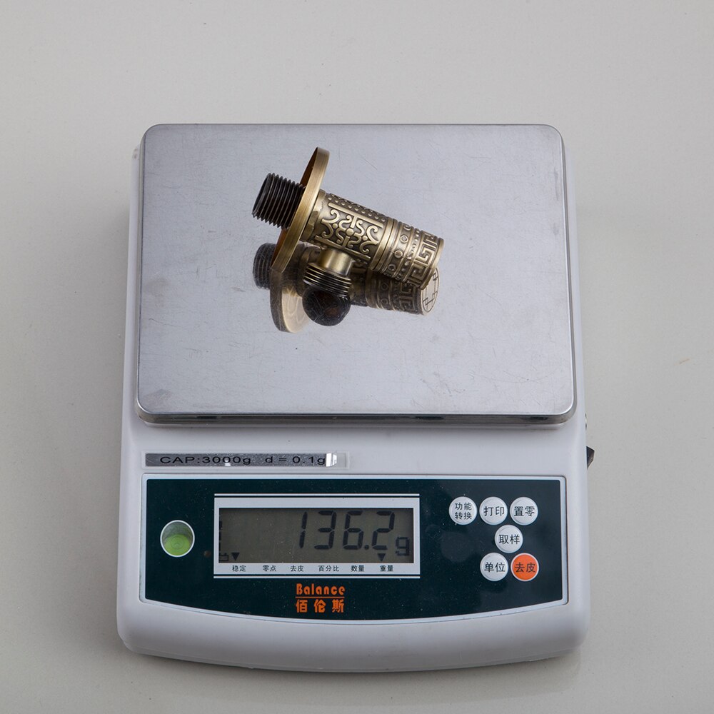 JIENI Solid Brass Antique Brass Bathroom Control Valve Angle Stop Valve 1/2 Male Thread Water Outlet Faucet Accessories