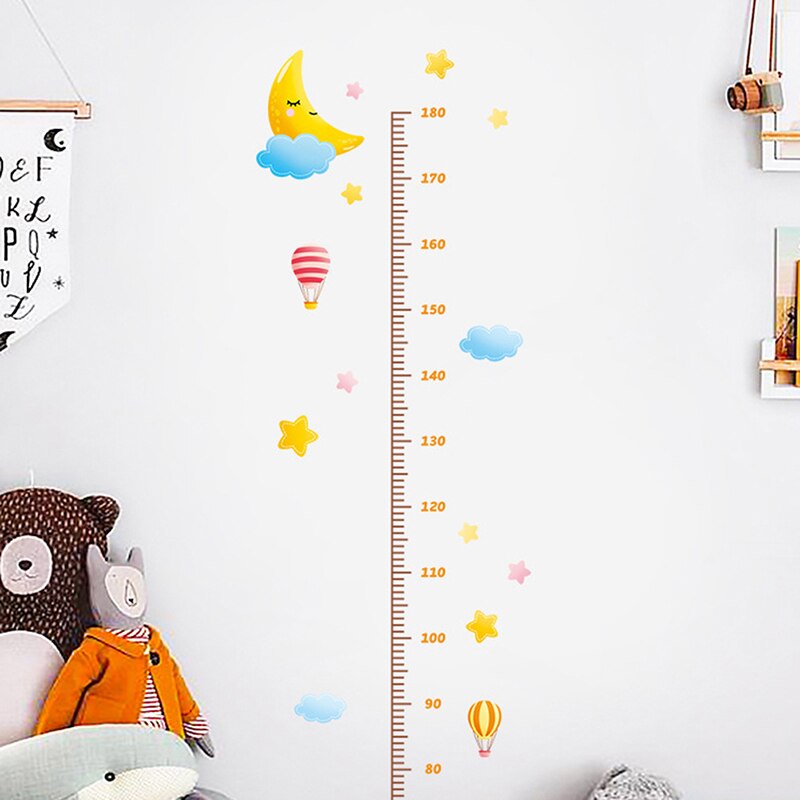 1PC Funny Cartoon Animal Music Child Growth Height Ruler Wall Sticker For Kids Room Bedroom Height Meter Stickers Room Decor