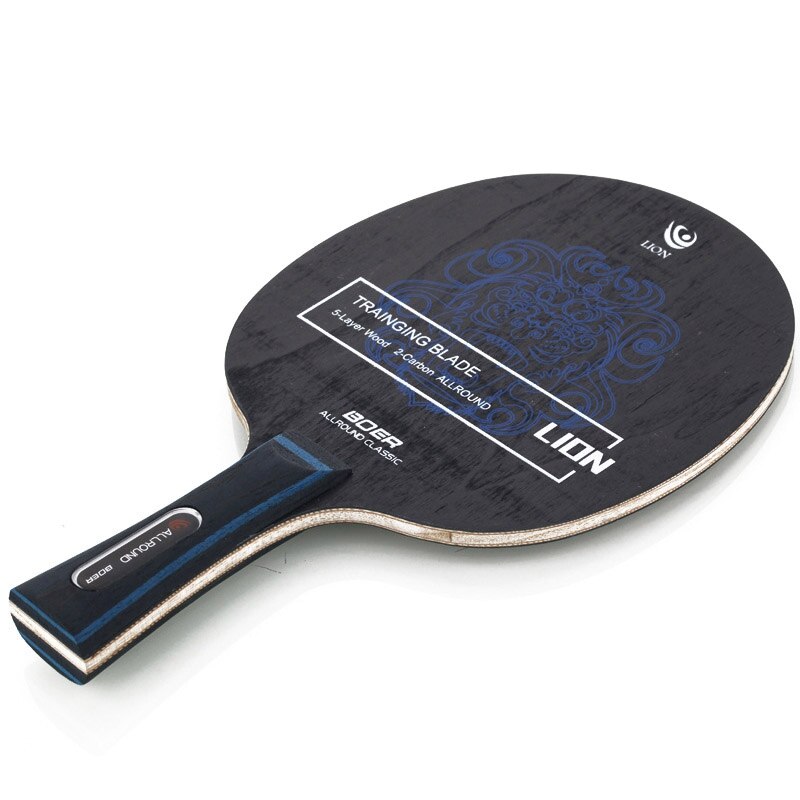 BOER-raqueta de Ping Pong con agarre largo, Grupo Aryl ligera y fibra de carbono, hoja de tenis de mesa de 7 capas