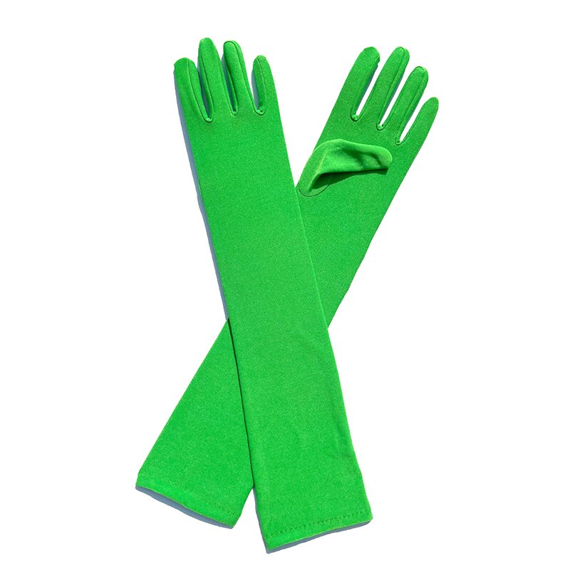 Klassische Erwachsene Schwarz Weiß verrotten Grün Oper/Ellenbogen/Handgelenk strecken Satin- Finger Lange Handschuhe Frauen Klappe Handschuhe Passenden kostüm: Grün