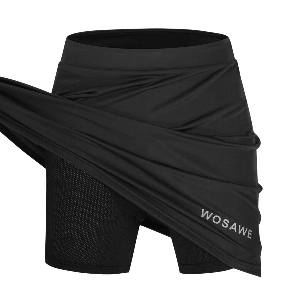 Wosawe kvinder cykelshorts silica gel polstret stødsikker mtb mountain racing cykel nederdel cykelundertøj underbukser: Bl119 sorte / M