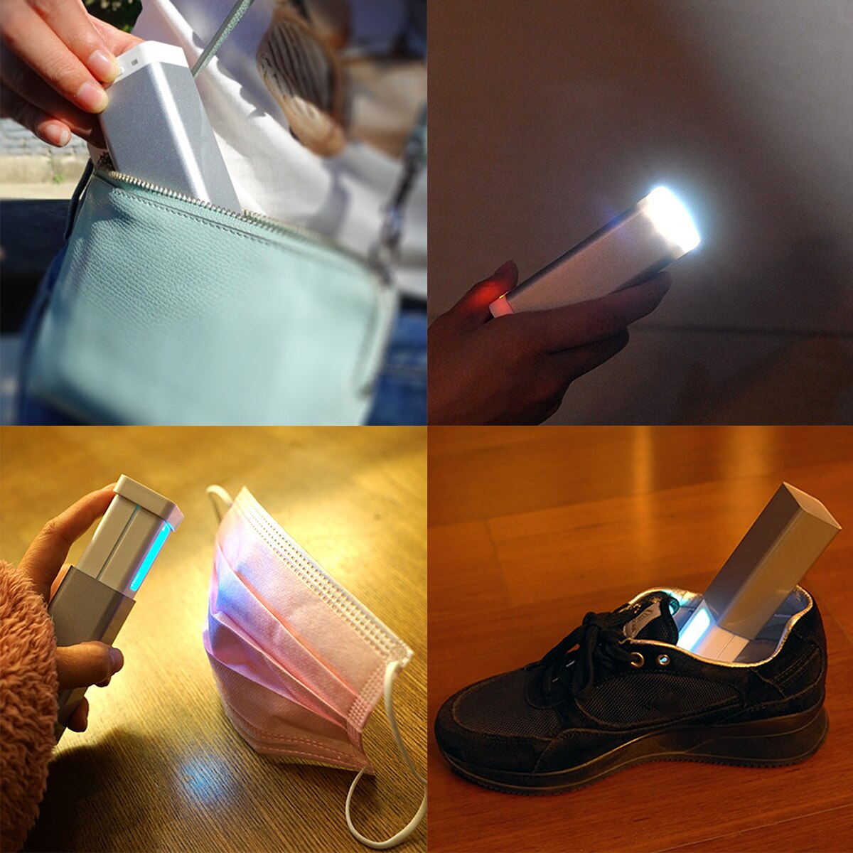 Portable UV Sanitizer Light LED Flashlight Hand-held UV Sterilizing Wand Ultraviolet Sterilizer Light