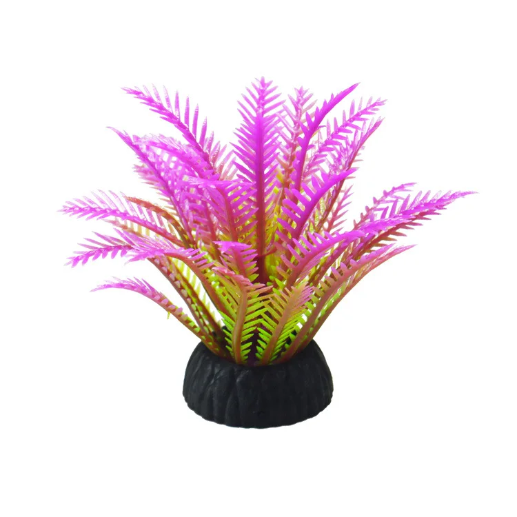 Aquário artificial decorativo pvc plantas aquáticas simulação água ervas daninhas ornamento tanque de peixes grama decoração acessórios: ROXO