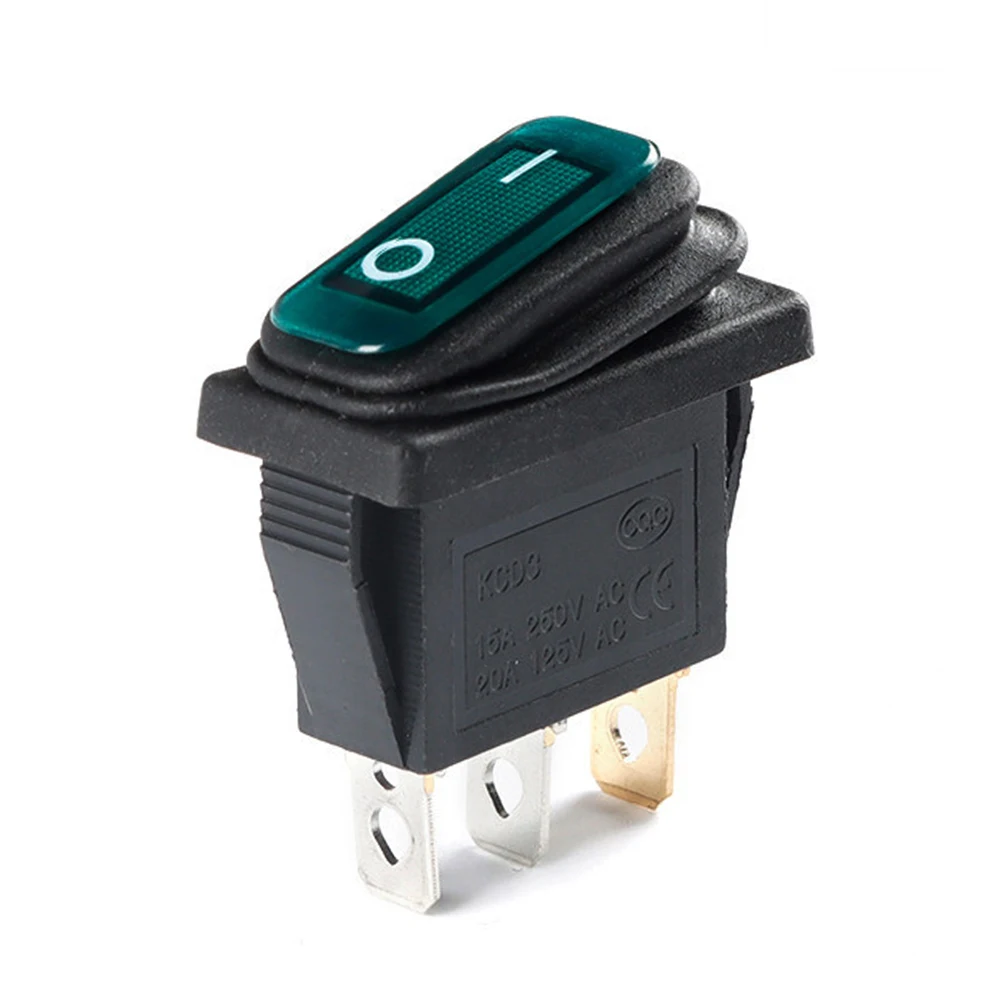 Interruptores de encendido y apagado para coche, dispositivo de 2/3 Pines, impermeable, balancín marino, LED, botón pulsador, KCD3: Gris