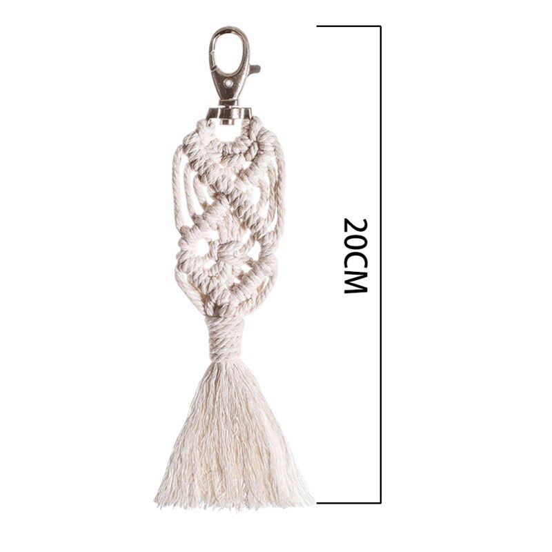 Artilady hawaii tofs nyckelringar för kvinnor boho nyckelhållare nyckelring makrame väska charm smycken för vänner