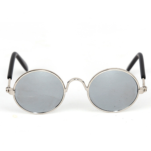 Leuke Vintage Ronde Kat Zonnebril Huisdier Foto's Rekwisieten Reflectie Brillen Bril voor Katten Kleine Hond Hond Kat Accessoires: YELLOW