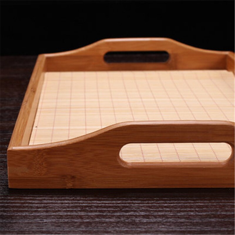 XMT-HOME Rectangle tea table wooden solid wood serving tea tray bamboo tea tray desk