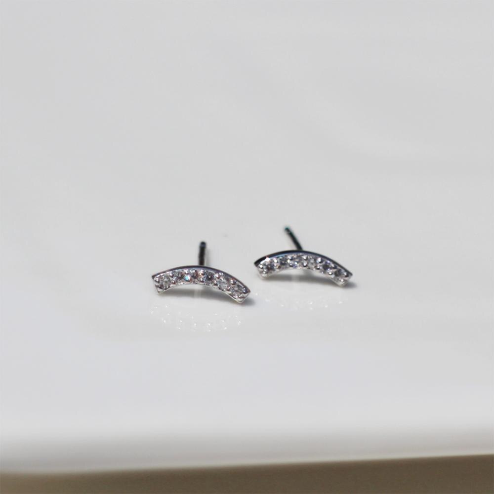 925 Sterling Zilveren Oorbel Mode Persoonlijkheid Zirkoon Onregelmatige Mini Mooie Stud Oorbel Wilde Trend Vrouw Meisje Oor Sieraden: 1pair silver style1