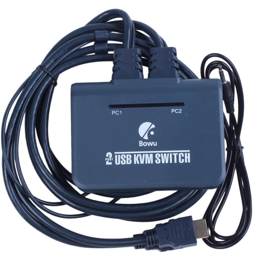 2- port hdmi kvm-switch med kabler usb-port til skærmtastaturmus