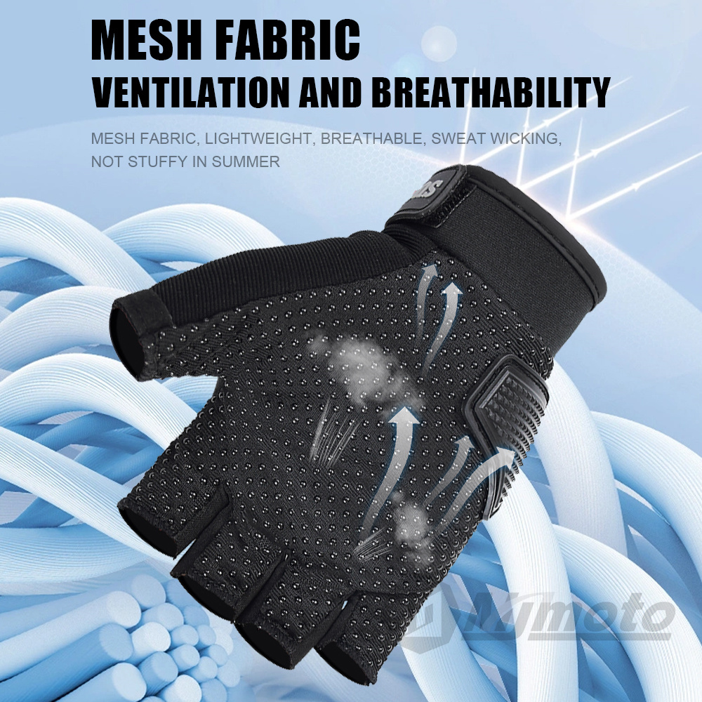 Motorrad Halbfinger Handschuhe Sommer Atmungsaktive Radfahren Handschuhe Männer Frauen Motorrad Halbe Finger Handschuhe Schutz Getriebe Anti-Unterhose